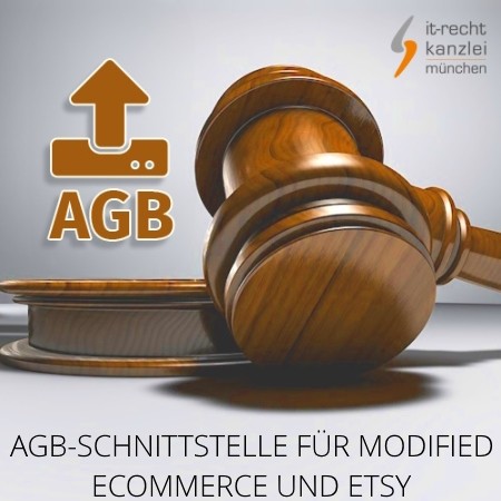 Abmahnsichere Rechtstexte für Modified eCommerce und Etsy inklusive AGB-Schnittstelle