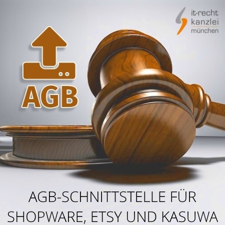 Abmahnsichere Rechtstexte für Shopware, Etsy und Kasuwa inklusive AGB-Schnittstelle